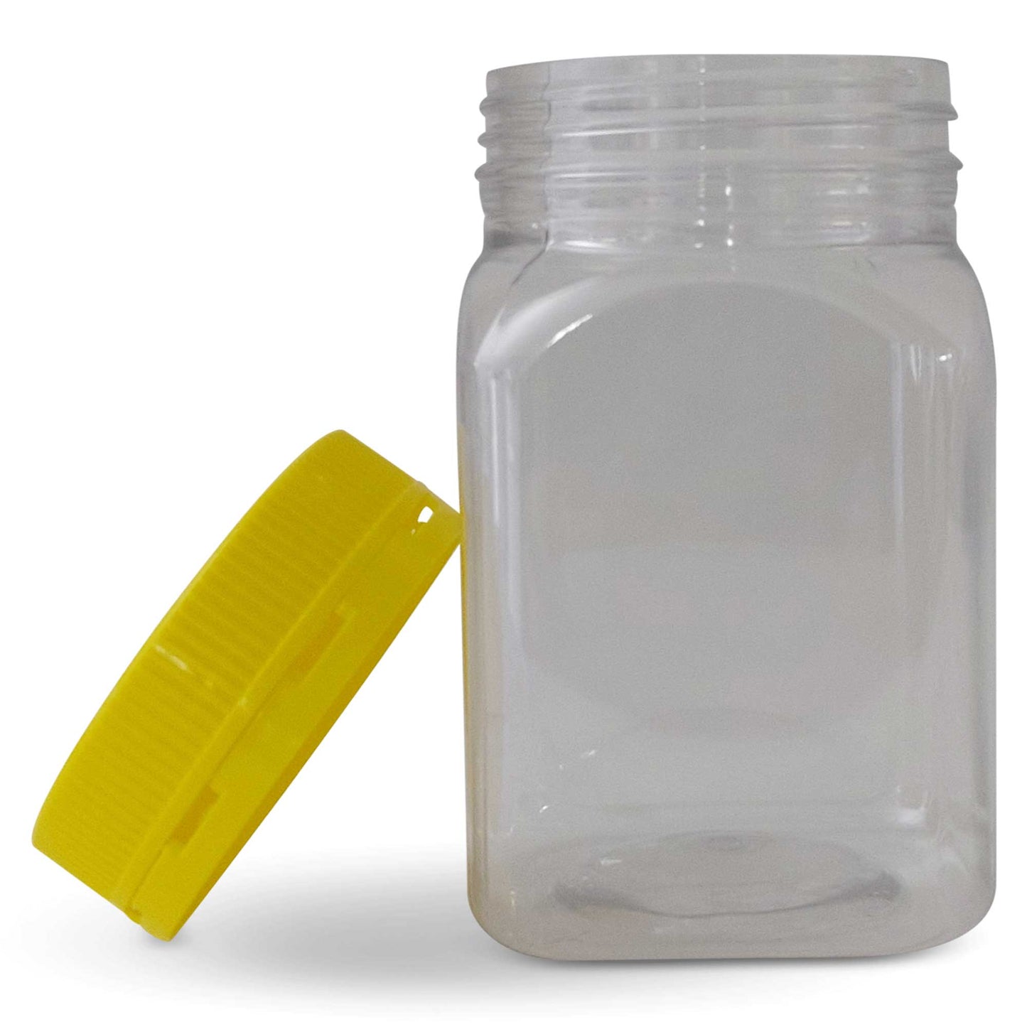 10x 500g Plastic Honey Jars + Lids - Square Clear Food Grade Packaging Containers-1