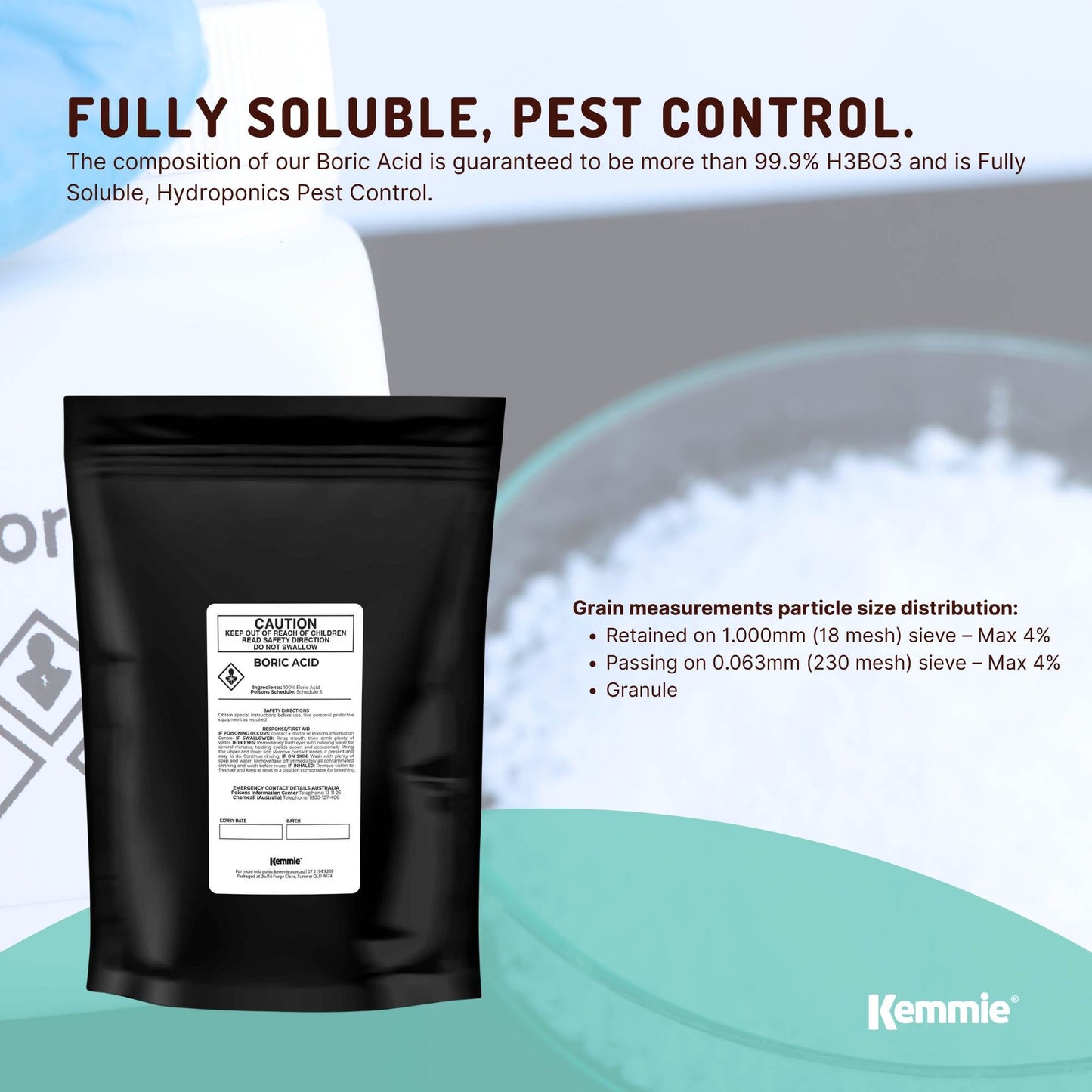 1Kg Boric Acid Powder High Purity Fully Soluble Granule Pest Ant Cockroaches-3