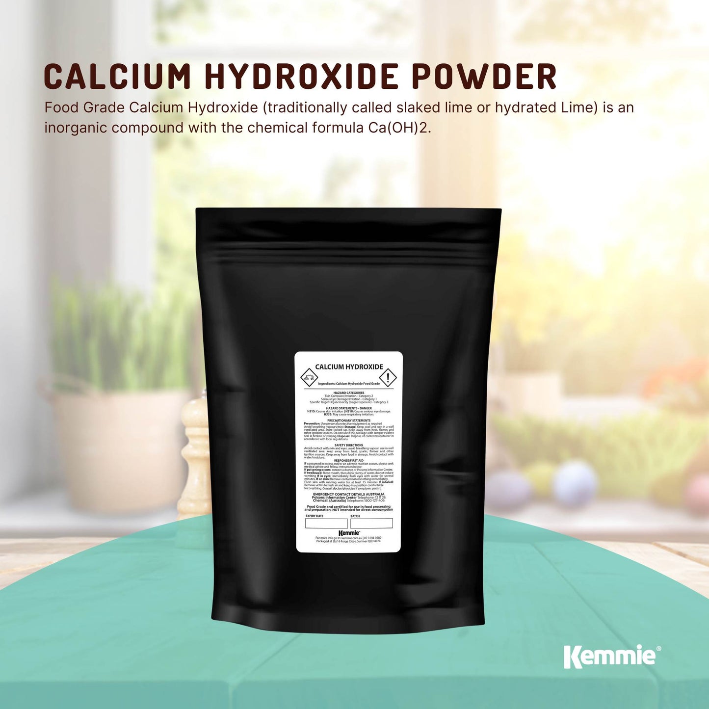 2Kg Food Grade Calcium Hydroxide Powder - FCC Hydrated Slaked Pickling Lime-1