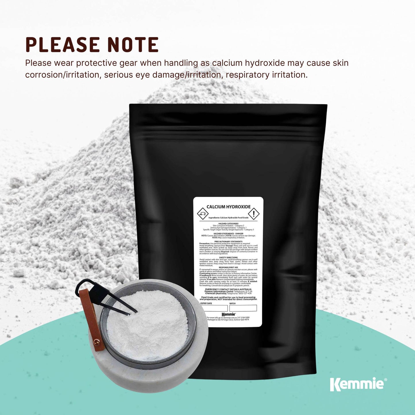 1Kg Food Grade Calcium Hydroxide Powder - FCC Hydrated Slaked Pickling Lime-3