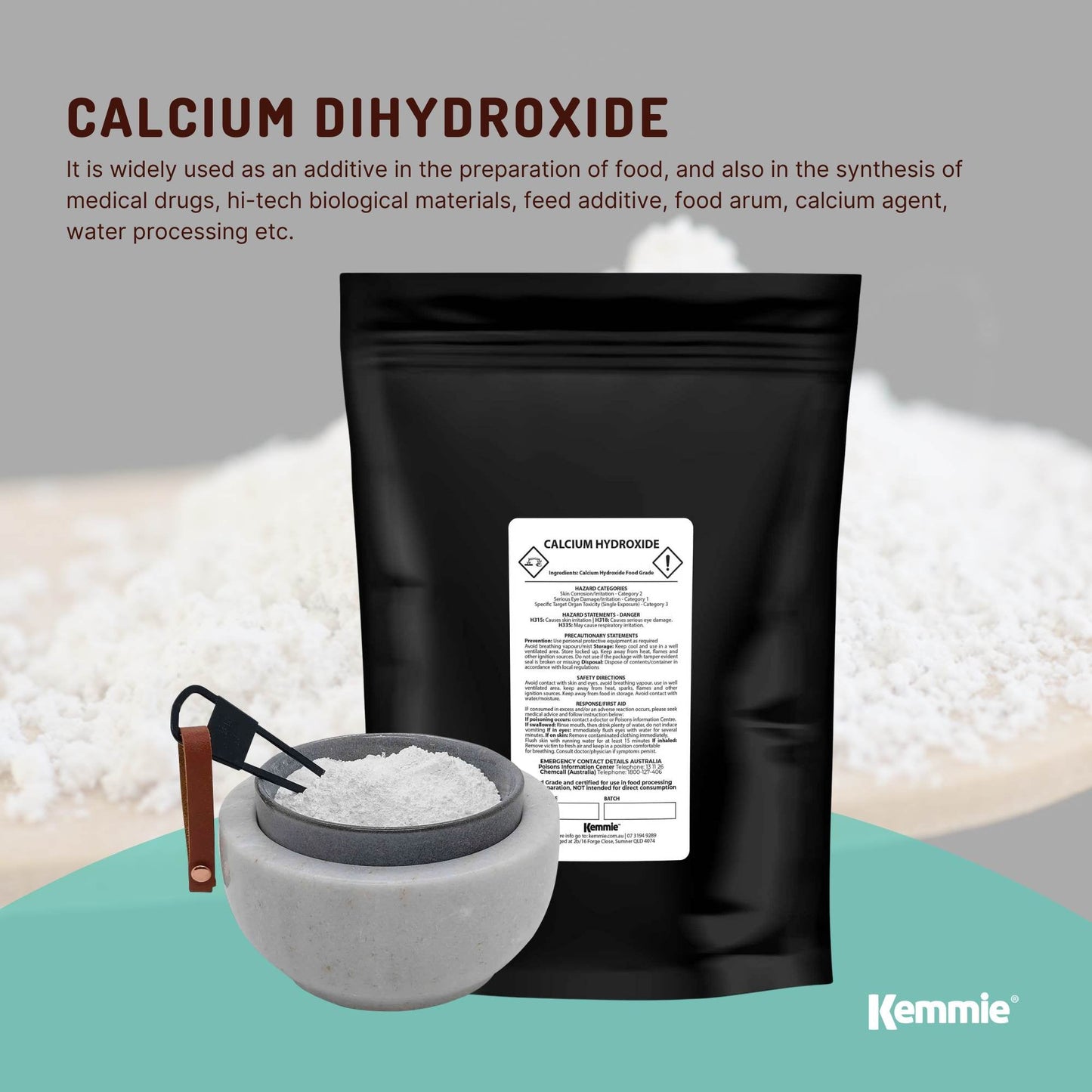 1Kg Food Grade Calcium Hydroxide Powder - FCC Hydrated Slaked Pickling Lime-4