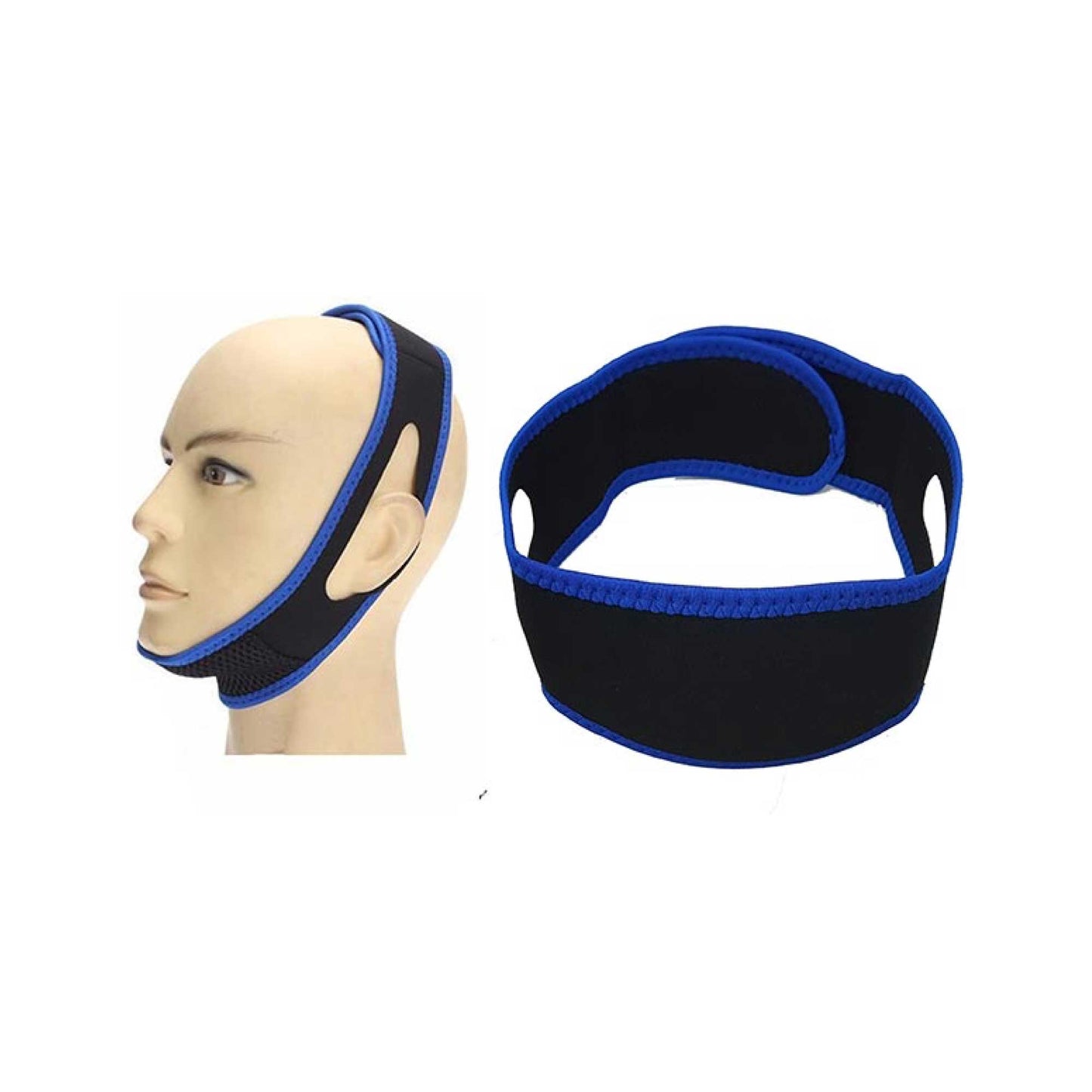 3x Anti Snoring Aid Adjustable Chin Strap - Jaw Brace Sleeping Aid Device-1